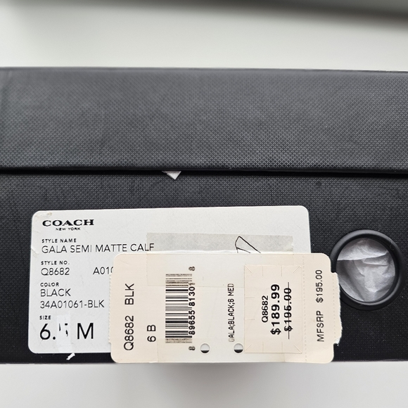 Coach NWT Wedge Gala Semi Matte Shoes Size 6 Black - Picture 6 of 9